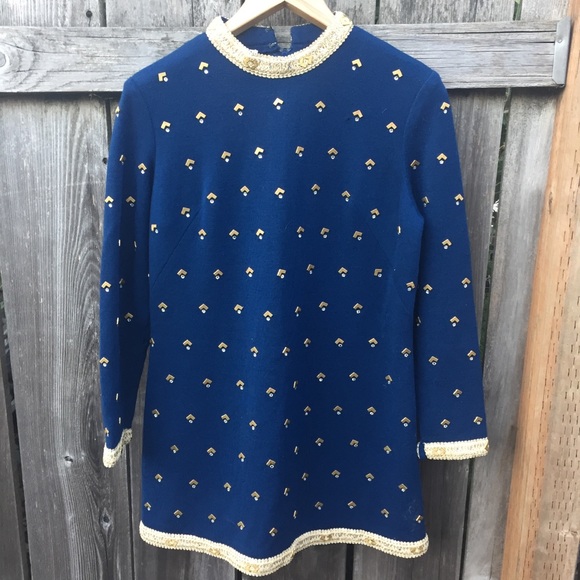 Vintage Dresses & Skirts - Exquisite Mod Mini Dress Long Sleeve Medium